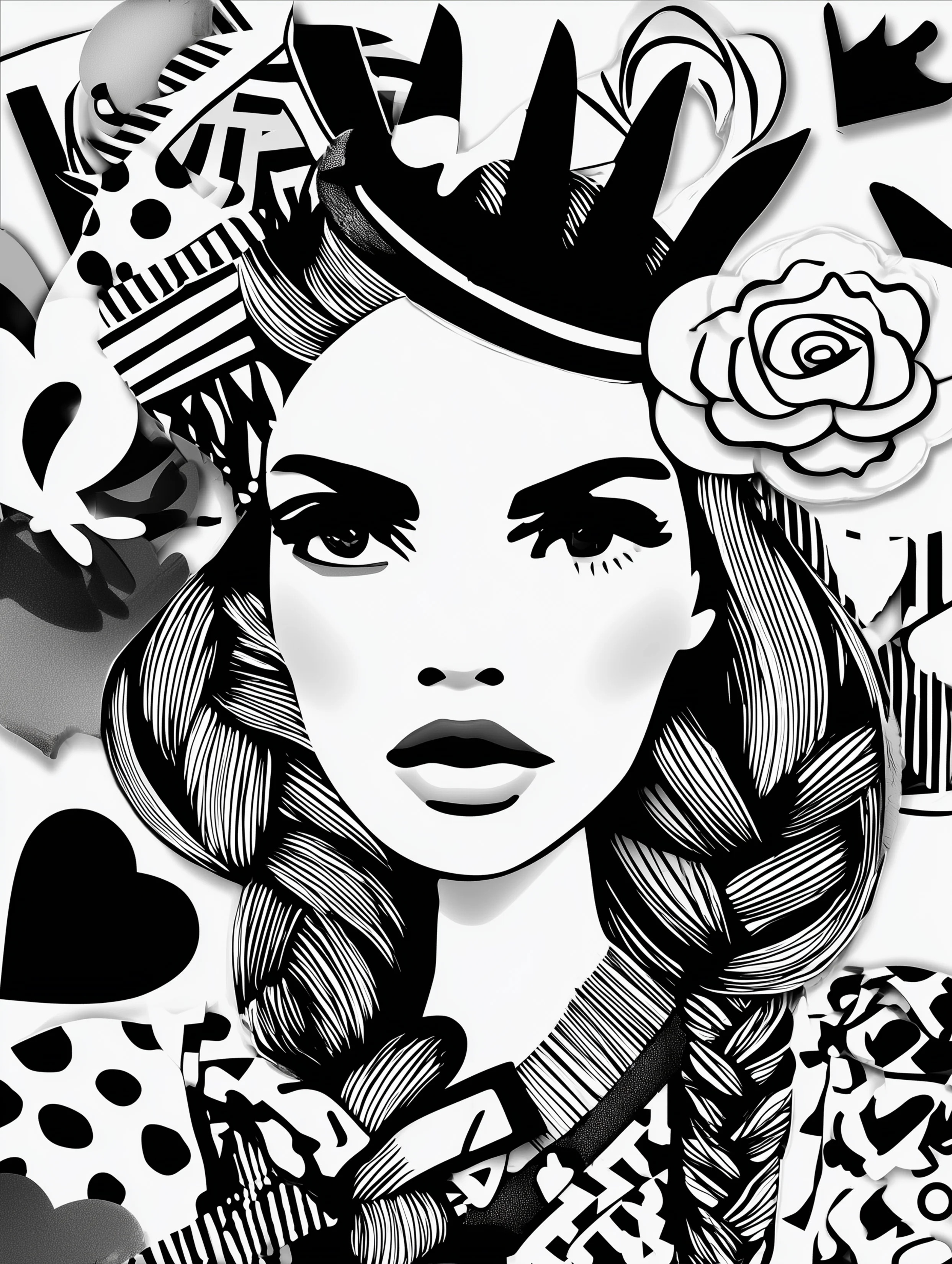 Free printable viking coloring page for adults featuring a crowned viking queen